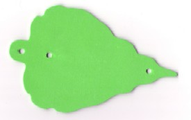 Lego Foam Part for Set 5861 - Belville, Leaf 19 x 12 with 3 Holes / Bright Green