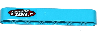 Lego Technic, Liftarm Thick 1 x 7 with 'TORQUE FUEL' Pattern (Sticker) - Set 42050 / Medium Azure
