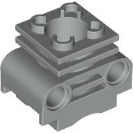 Lego Technic Engine Cylinder without Side Slots, with Bottom Slots / Light Gray