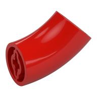 Lego Brick Round 2 x 2 D. Tube with 45° Elbow and Axle Holes (Crossholes) at Each End [LONG] / Red