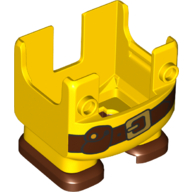 Lego Nintendo Figure, Legs and Overalls with Two Front Studs and Work Belt and Reddish Brown Feet, with Internal Prongs for Builder Suit / Yellow