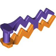 Lego Wave / Lightning Angular, Double with Marbled Dark-Purple Pattern