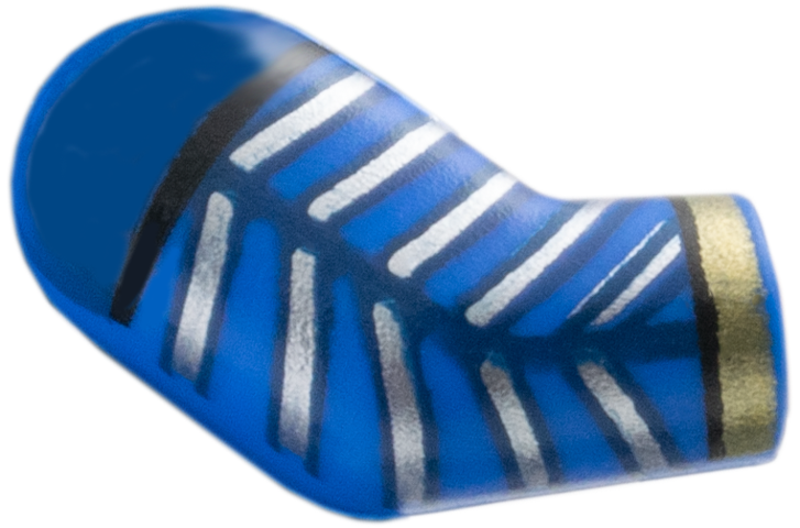 Lego Arm, Right with Dark Blue Shoulder, Silver Chevrons, Gold Cuff Pattern / Blue