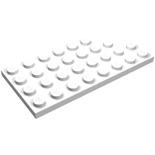 Lego Plate Round Corner Right 4 x 8 / White