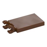 Lego Tile Special 2 x 3 with 2 Clips [Thick Open O Clips] / Reddish Brown