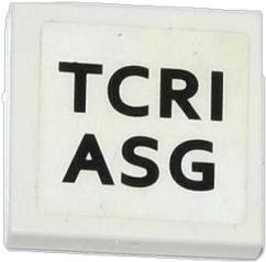 Lego Tile 2 x 2 with 'TCRI' and 'ASG' Pattern (Sticker) - Set 79104