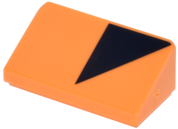 Lego Slope 30 1 x 2 x 2/3 with Black Triangle Pattern Model Right Side