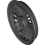 Lego Train Wheel RC Train, Spoked with Technic Axle Hole and Counterweight, 50mm diameter [Flanged Driver]