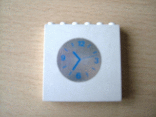 Lego Brick 1 x 6 x 5 with Clock Pattern (Sticker) - Set 231-1