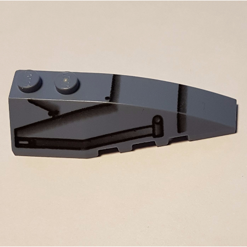 Lego Brick Wedged, Curved 6 x 2 Right with Black Lines and Panels (Speeder) Print