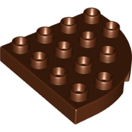 Lego Duplo Plate Round Corner 4 x 4 / Reddish Brown
