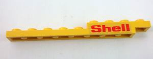 Lego Stickered Assembly 9 x 1 x 2/3 with Red 'Shell' Pattern (Sticker) - Set 6394