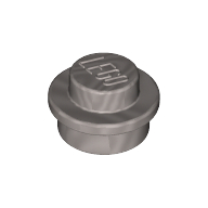 Lego Plate Round 1 x 1 with Solid Stud / Metallic Silver