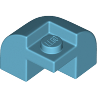 Lego Brick Round, Curved 2 x 2 x 1 1/3, Corner / Medium Azure