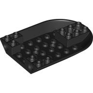 Lego Aircraft Fuselage Curved Forward 6 x 8 Bottom with 2 Pin Holes / Black