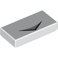 Lego Tile 1 x 2 with Black Line, Light Bluish Grey Triangle Print