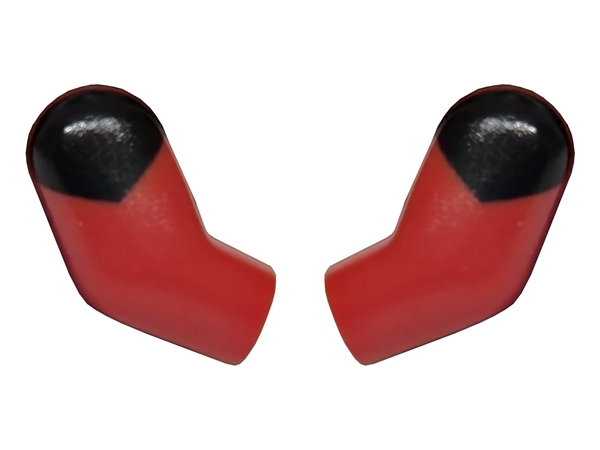 Lego Arm, (Matching Left and Right) Pair with Black Shoulders Pattern / Red