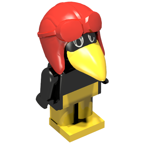 Lego Fabuland Figure Crow 1 with Aviator Helmet and White Eyes