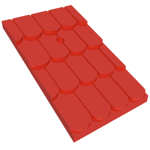 Lego Fabuland, Roof Slope with Chimney Hole / Red