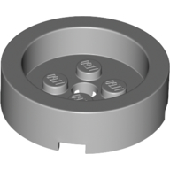 Lego Brick Round 4 x 4 with Recessed Center / Light Bluish Gray