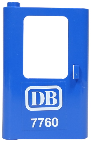Lego Door 1 x 4 x 5 Train Left, Thin Support at Bottom with White 'DB 7760' Pattern (Sticker) - Set 7760
