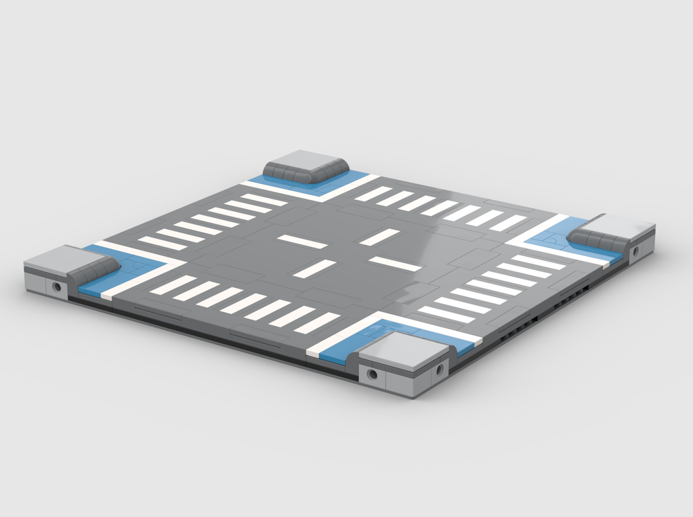 Lego MILS Road Plates with cycle Lane X-over junbction