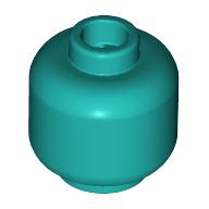 Lego Minifig Head [Plain] [Hollow Stud] / Dark Turquoise