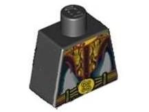 Lego Torso Speed Racer Gold Snakeskin Collar and Belt with Two Snakes Pattern / Black