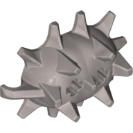 Lego Weapon Spiked Ball Half with 2 Axle Holes / Pearl Light Gray