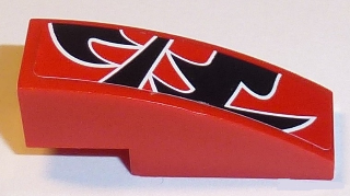 Lego Slope, Curved 3 x 1 with Black Togokahn Pattern, Model Back, Middle Left (Sticker) - Set 8159