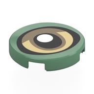 Lego Tile Round 2 x 2 with Eye, Dark Tan/Tan Iris, Black/White Pupil Print