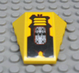 Lego Wedge 4 x 4 Triple Curved No Studs with Yellow Grille and Silver Circuitry Pattern Model Right (Sticker) - Set 7721