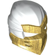Lego Wrap with Armor Mask Pearl Gold Pattern / White