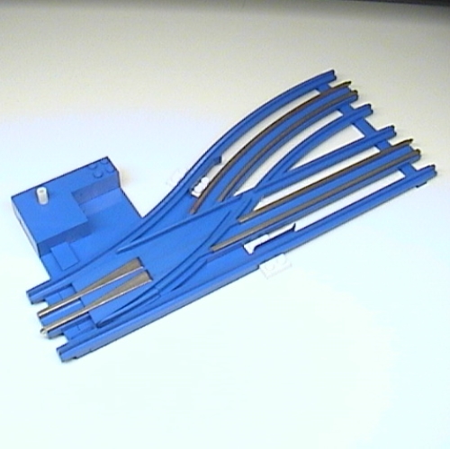 Lego Vehicle Track, Train, 12V Switch Point Left, Type 1 Automatic [Complete Assembly] / Blue