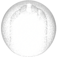 Lego Helmet Round Sphere with Small Hole / Opal Trans-Clear