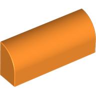 Lego Brick Curved 1 x 4 x 1 1/3 No Studs, Lowered Inside Support / Orange