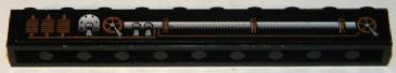 Lego Brick 1 x 10 with Engine and Pipes Pattern Model Left Side (Sticker) - My Own Train Sets / Black