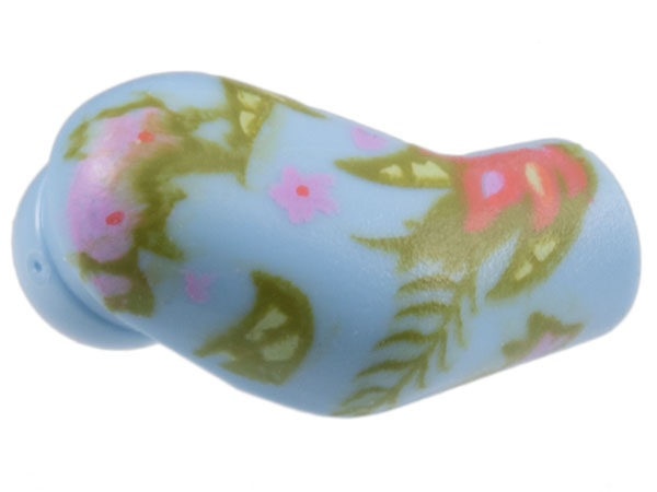 Lego Arm, Right with Floral Pattern / Bright Light Blue