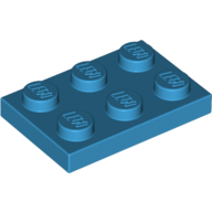 Lego Plate 2 x 3 / Dark Azure