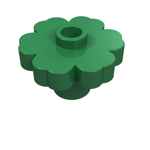 Lego Plant, Flower 2 x 2 - Round [Open Stud] / Green