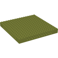 Lego Brick Special 16 x 16 x 1 1/3 with Pinholes / Olive Green