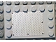 Lego Tile, Modified 4 x 6 with Studs on Edges with Black Rivets on Silver Tread Plate Pattern (Sticker) - Sets 7632 / 7945 / Light Bluish Gray