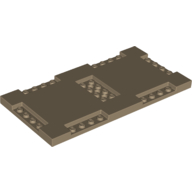 Lego Plate Special 8 x 16 x 2/3 with Six Recessed Edges with 1 x 4 Studs and Recessed Center with 2 x 4 Studs / Dark Tan