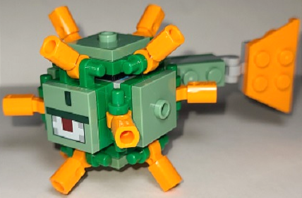 Lego Minecraft Guardian (Medium Azure Brick 2 x 2 Inside) - Brick Built