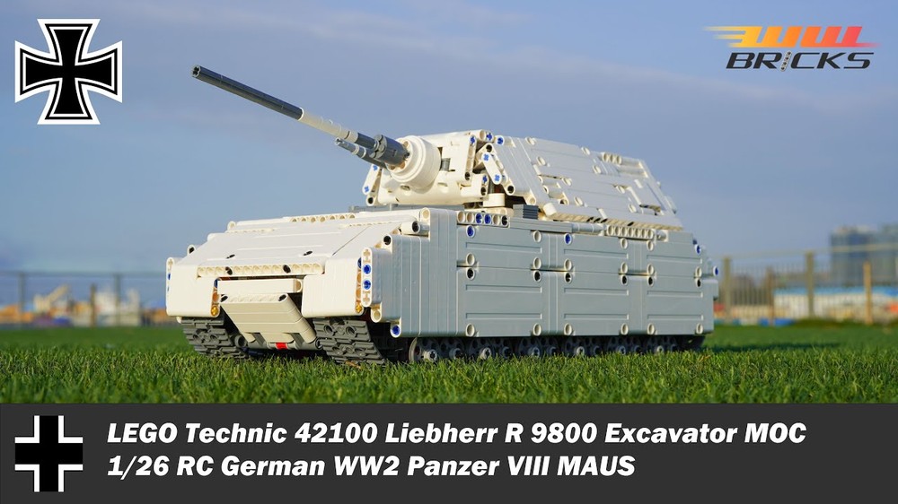 Lego [RC MOC] 1/26 RC German Panzer VIII MAUS - LEGO Technic 42100 Liebherr R 9800 Excavator MOC