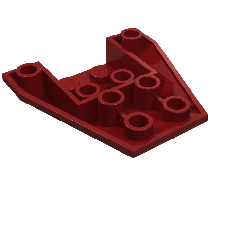Lego Brick Wedged, Sloped Inverted 4 x 4 Triple [2 Connections between Front Studs] / Dark Red
