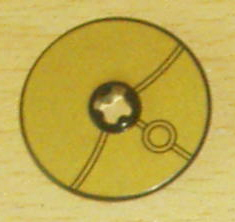 Lego Technic, Disk 3 x 3 with Black Lines on Gold Background Pattern (Sticker) - Set 8007