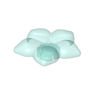 Lego Clikits Icon, Flower 2 x 2 Large, 5 Petals with Pin / Trans-Light Blue