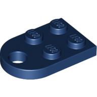 Lego Plate Special 3 x 2 with Rounded End, Hole / Dark Blue