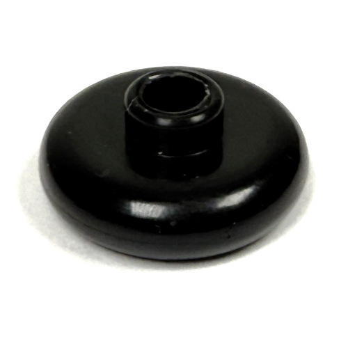 Lego Pen Bead, Round Short, Curved Edge / Dark Gray